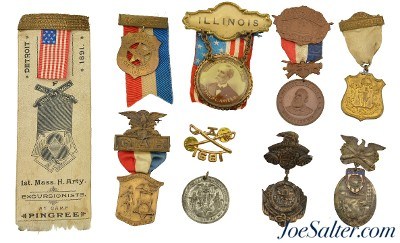G.A.R. Encampment Medals and Ribbons Mass Illinois WI Iowa Detroit - Image 1 of 10