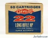 Scarce Canadian 1960's Gevelot 22 LR HP Ammo Full Box Nickel Plated - 3 of 4