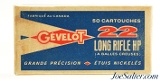 Scarce Canadian 1960's Gevelot 22 LR HP Ammo Full Box Nickel Plated - 4 of 4