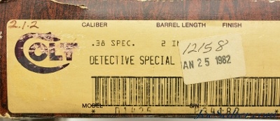 Boxed Colt Detective Special 38 Spl Revolver 2 Inch Barrel Altered Sight - Image 14 of 14
