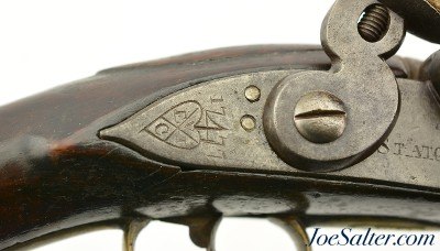 Rev War Era 1777 Dated East India Company Flintlock Pistol by Staton - Image 4 of 15