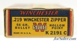 Winchester Super Speed 219 Win. Zipper Ammo Full "1935" Box 56 Grain HP - 5 of 8