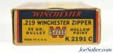 Winchester Super Speed 219 Win. Zipper Ammo Full "1935" Box 56 Grain HP - 6 of 8