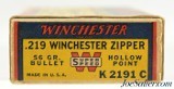 Winchester Super Speed 219 Win. Zipper Ammo Full "1935" Box 56 Grain HP - 3 of 8