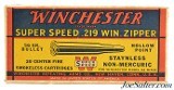 Winchester Super Speed 219 Win. Zipper Ammo Full "1935" Box 56 Grain HP - 7 of 8