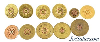 Remington Shotgun Shell Head Stamp Buttons 12ga, 20ga, 410ga 11pc