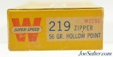 Scarce Pre-Child Warning Winchester Super-Speed 219 Zipper Ammo Full Box - 3 of 7