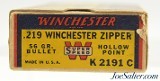 Winchester Super Speed 219 Win. Zipper Ammo Full "1939" Box 56 Grain HP - 3 of 7