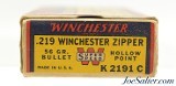 Winchester Super Speed 219 Win. Zipper Ammo Full "1939" Box 56 Grain HP - 5 of 7