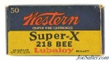 Vintage Western Super 218 BEE 46gr. Open Point Expanding Bullet 50rnds - 1 of 7