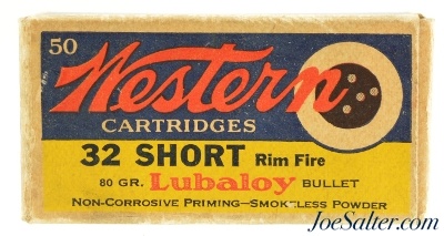 Scarce WESTERN Bullseye 32 SHORT Rim Fire 50 rd 80gr Lubaloy - Image 1 of 7