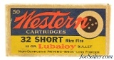 Scarce WESTERN Bullseye 32 SHORT Rim Fire 50 rd 80gr Lubaloy