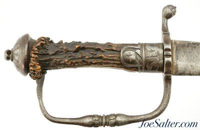 Revolutionary War Era Germanic Stag Hilt Hanger - Image 3 of 12