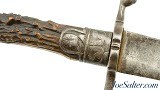 Revolutionary War Era Germanic Stag Hilt Hanger - Image 4 of 12