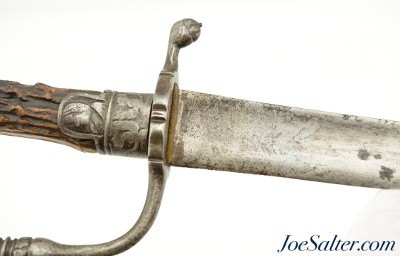Revolutionary War Era Germanic Stag Hilt Hanger - Image 5 of 12
