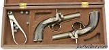 Cased Pair of Belgian Percussion Turn-Off Pistols