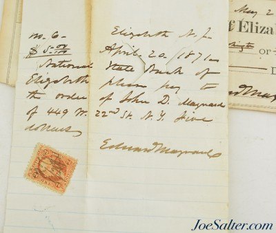 Dr. Edward Maynard Signed Check, Bank Draft & Correspondence - Image 4 of 13
