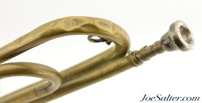 Vintage Czechoslovakian US M1892 Brass Military Field Trumpet 17" - Image 8 of 8