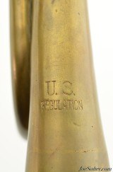 Vintage Czechoslovakian US M1892 Brass Military Field Trumpet 17" - Image 6 of 8