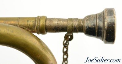 Vintage Czechoslovakian US M1892 Brass Military Field Trumpet 17" - Image 3 of 8