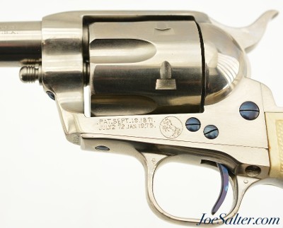 Custom 3rd Gen Colt Sheriff's Model SAA 455 Eley Ivory Grips Black Powder Frame Built 1985 - Image 3 of 15