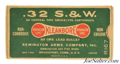 Excellent Brick Fresh 1930's "Dog Bone" Kleanbore Logo 32 S&W Smokeless Ammo - Image 1 of 7