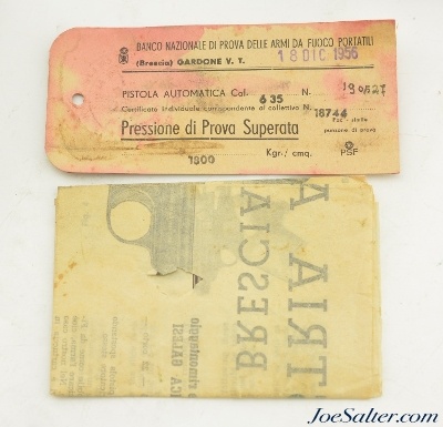 Armi Galesi Pocket Pistol 6.35mm / 25 ACP Italy 1956 w/ Original Box - Image 10 of 12