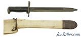 WWII M1905 M1 Garand 10" Bayonet with Scabbard and White Canvas Sheath 1943 - Image 1 of 9
