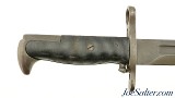 WWII M1905 M1 Garand 10" Bayonet with Scabbard and White Canvas Sheath 1943 - Image 2 of 9