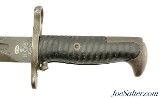 WWII M1905 M1 Garand 10" Bayonet with Scabbard and White Canvas Sheath 1943 - Image 5 of 9