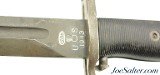 WWII M1905 M1 Garand 10" Bayonet with Scabbard and White Canvas Sheath 1943 - Image 6 of 9