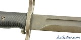 WWII M1905 M1 Garand 10" Bayonet with Scabbard and White Canvas Sheath 1943 - Image 3 of 9