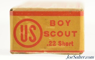 Very Rare Sealed! US Cart. Co. Boy Scout 22 Short Ammo Lowell, Mass Circa 1910-15 - Image 3 of 6