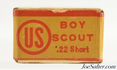 Very Rare Sealed! US Cart. Co. Boy Scout 22 Short Ammo Lowell, Mass Circa 1910-15 - Image 5 of 6