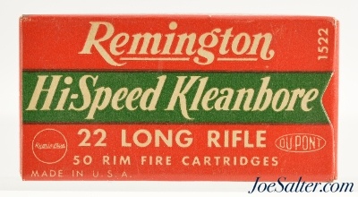 Scarce Remington Post WWII "Nickel Shortage" Marked 22 LR Ammo Full Box