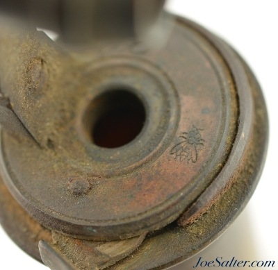 Antique Horn Powder Flask Flip up Measure Bee Makers Mark - Image 7 of 7