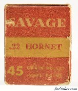 Savage Indian Head Logo Box 22 Hornet Full 45 Grain Soft Point - Image 3 of 7