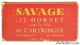 Savage Indian Head Logo Box 22 Hornet Full 45 Grain Soft Point - Image 6 of 7