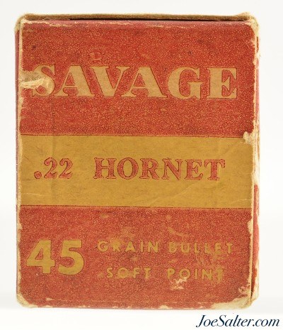 Savage Indian Head Logo Box 22 Hornet Full 45 Grain Soft Point - Image 3 of 7