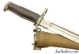 WWI US Springfield Model of 1905 Bayonet and Woven Duck Scabbard Named - Image 1 of 11