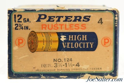 Vintage Peters High Velocity 12ga. 2 ¾" #4 shot Full Box 25rnds - Image 2 of 7