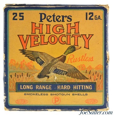 Vintage Peters High Velocity 12ga. 2 ¾" #4 shot Full Box 25rnds - Image 1 of 7