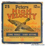 Vintage Peters High Velocity 12ga. 2 ¾" #4 shot Full Box 25rnds - Image 1 of 7