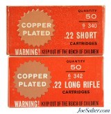 Sears Copper Plated 22 LR & 22 Short Ammo 1962 Series Full Collector Boxes - Image 1 of 5