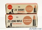 Sears Copper Plated 22 LR & 22 Short Ammo 1962 Series Full Collector Boxes - Image 2 of 5
