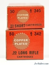 Sears Copper Plated 22 LR & 22 Short Ammo 1962 Series Full Collector Boxes - Image 3 of 5