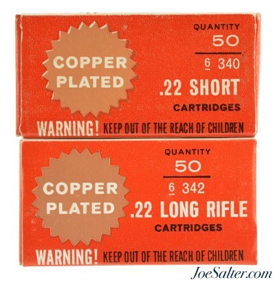 Sears Copper Plated 22 LR & 22 Short Ammo 1962 Series Full Collector Boxes - Image 1 of 5