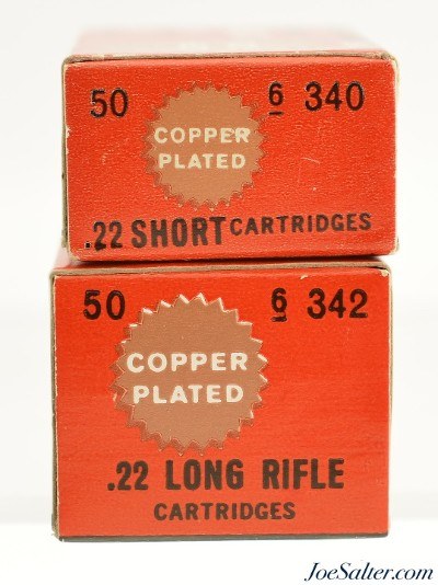 Sears Copper Plated 22 LR & 22 Short Ammo 1962 Series Full Collector Boxes - Image 3 of 5