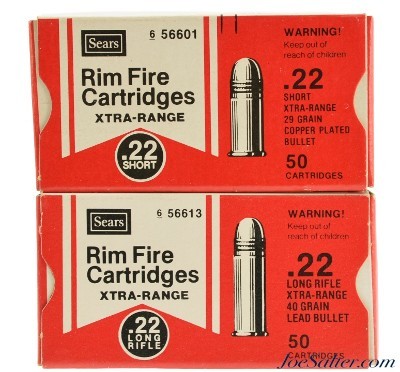Sears Xtra Range 22 LR & 22 Short Ammo "Red & White" 1979 Last Issue - Image 1 of 5