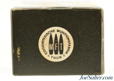 Full Box Swiss Training 22 LR Ammo 1980's Late Issue Thun Full Box - Image 3 of 5